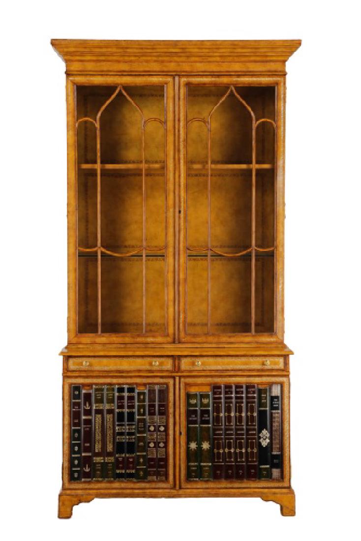 Maitland Smith Leather Covered Bookcase Cabinet (1 of 10)
