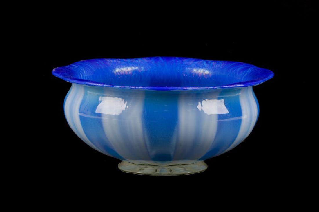 Iridized Blue & Opalescent Bowl, After Tiffany (1 of 1)