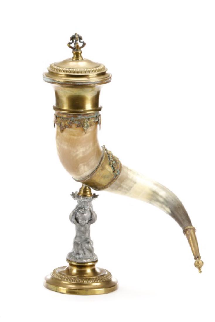 Continental Horn Mounted Centerpiece with Putto (1 of 10)