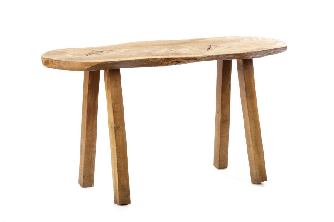 Bohemian Chic Rustic Oak Slab Trestle Table (1 of 7)