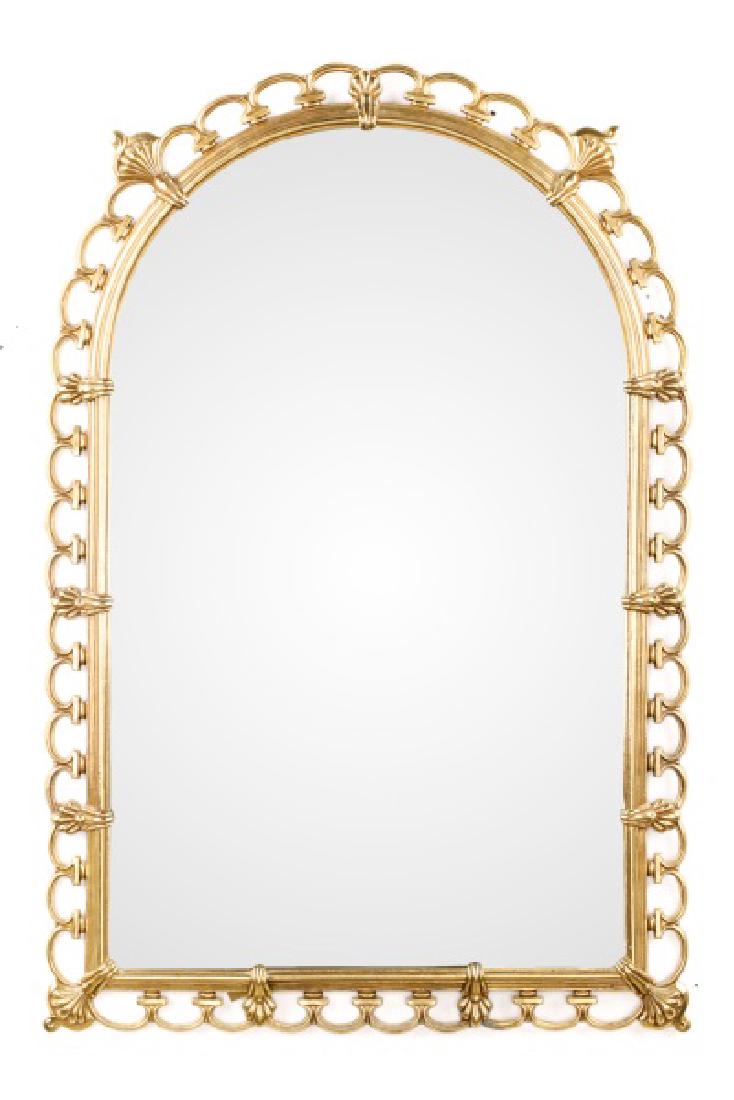 Hollywood Regency Gilt Brass Shell Motif Mirror (1 of 4)
