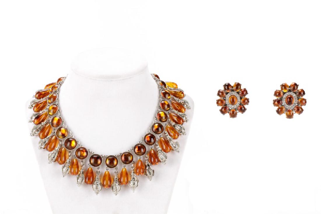 Carlo Zini Amber Necklace & Earring Set (1 of 7)