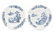 Pair Chinese Export Blue & White Porcelain Plates