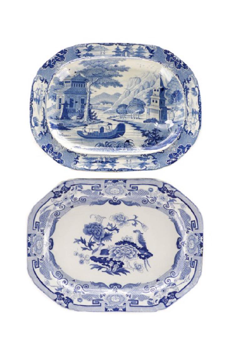 Two Early Blue & White Earthenware Platters (1 of 10)