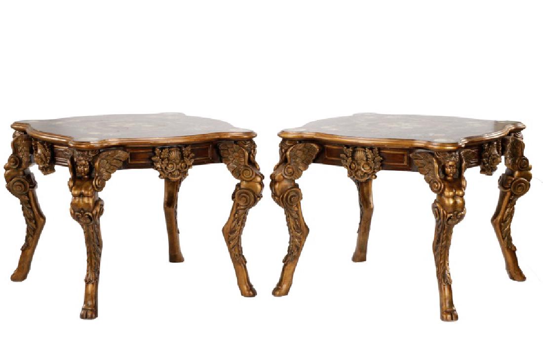 Pair, Renaissance Revival Style Painted Tables (1 of 8)