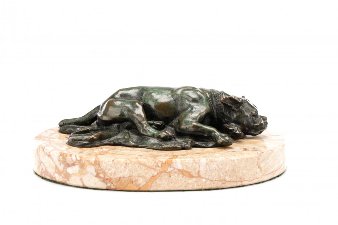Bronze Figural Sculpture of a Dog, After Barye (1 of 7)