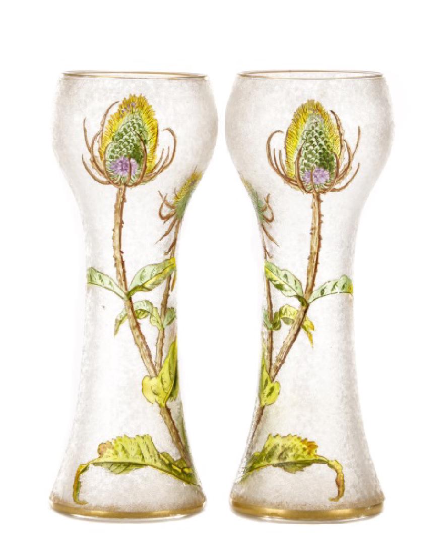 Pair of Legras-Mont Joye Enameled Glass Vases (1 of 8)