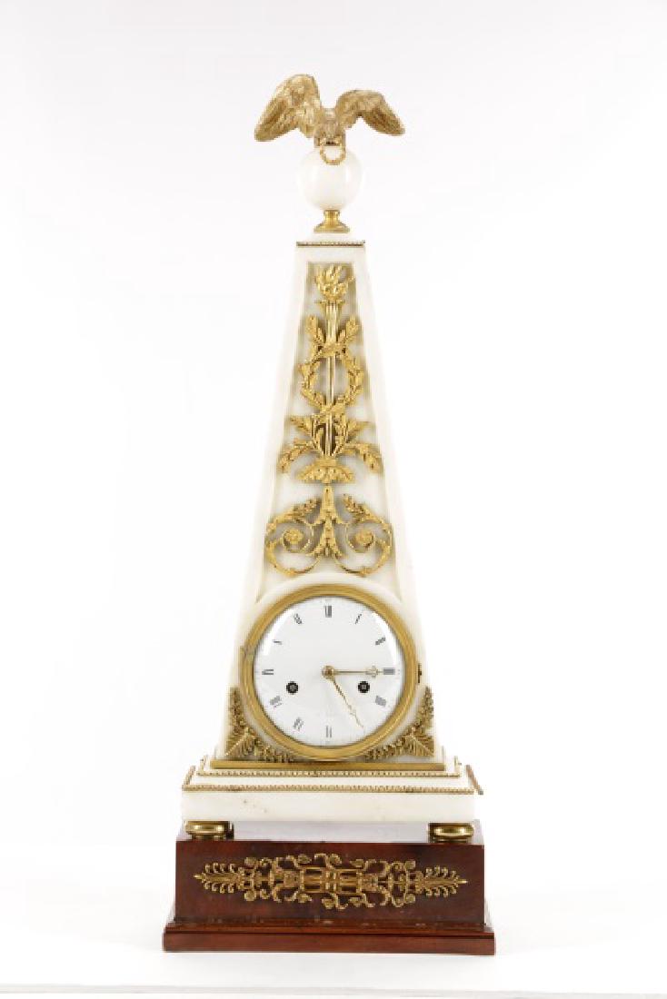 French Neoclassical Style Ormolu Marble Clock (1 of 9)