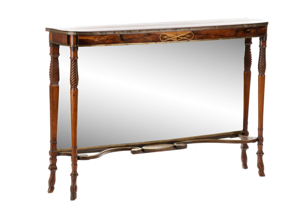 Neoclassical Style Rosewood & Brass Pier Table (1 of 8)