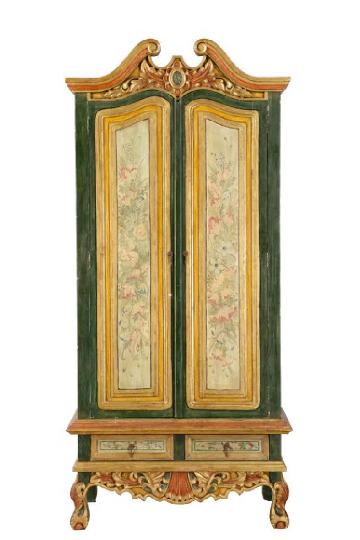 Venetian Baroque Style Floral Motif Armoire (1 of 8)