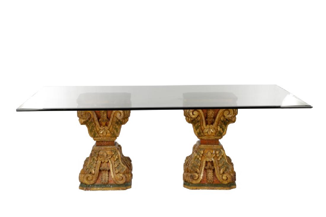 Venetian Baroque Style Glass Top Dining Table (1 of 6)