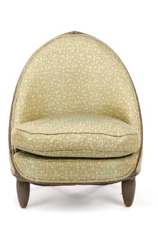 Art Deco Style Curved Back Lounge Chair