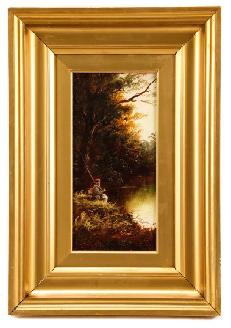 W.J. Crampton, Seated Fisherman, Signed Oil (1 of 1)