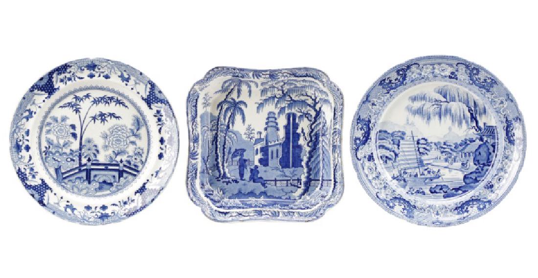 3 Pcs Blue & White Earthenware Davenport & Rogers (1 of 8)