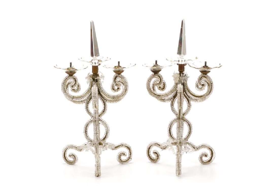 Pair, Scrolled & Beaded Neoclassical Candelabras (1 of 8)