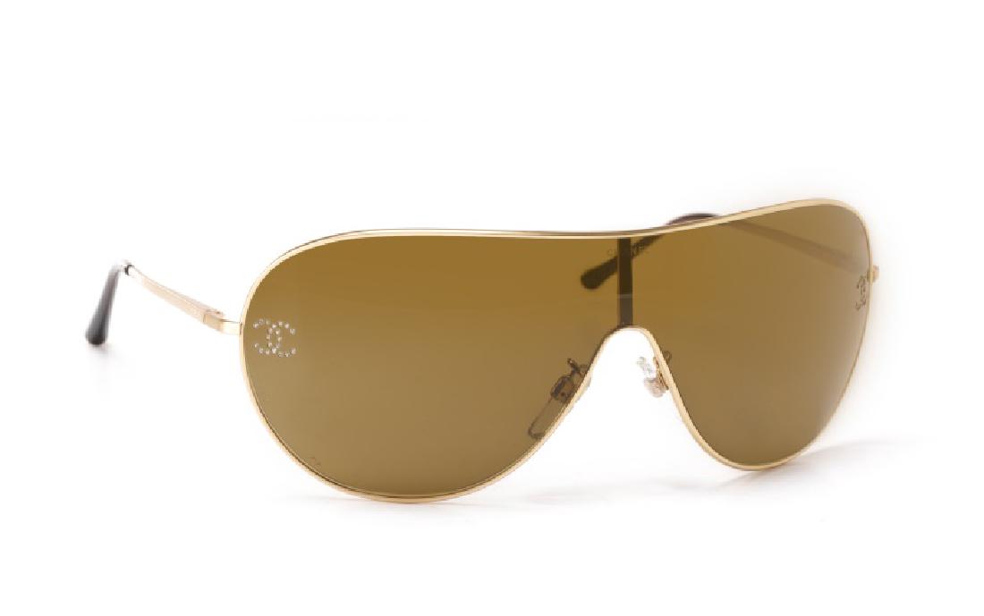 Chanel Embellished Shield Sunglasses & Case (1 of 7)