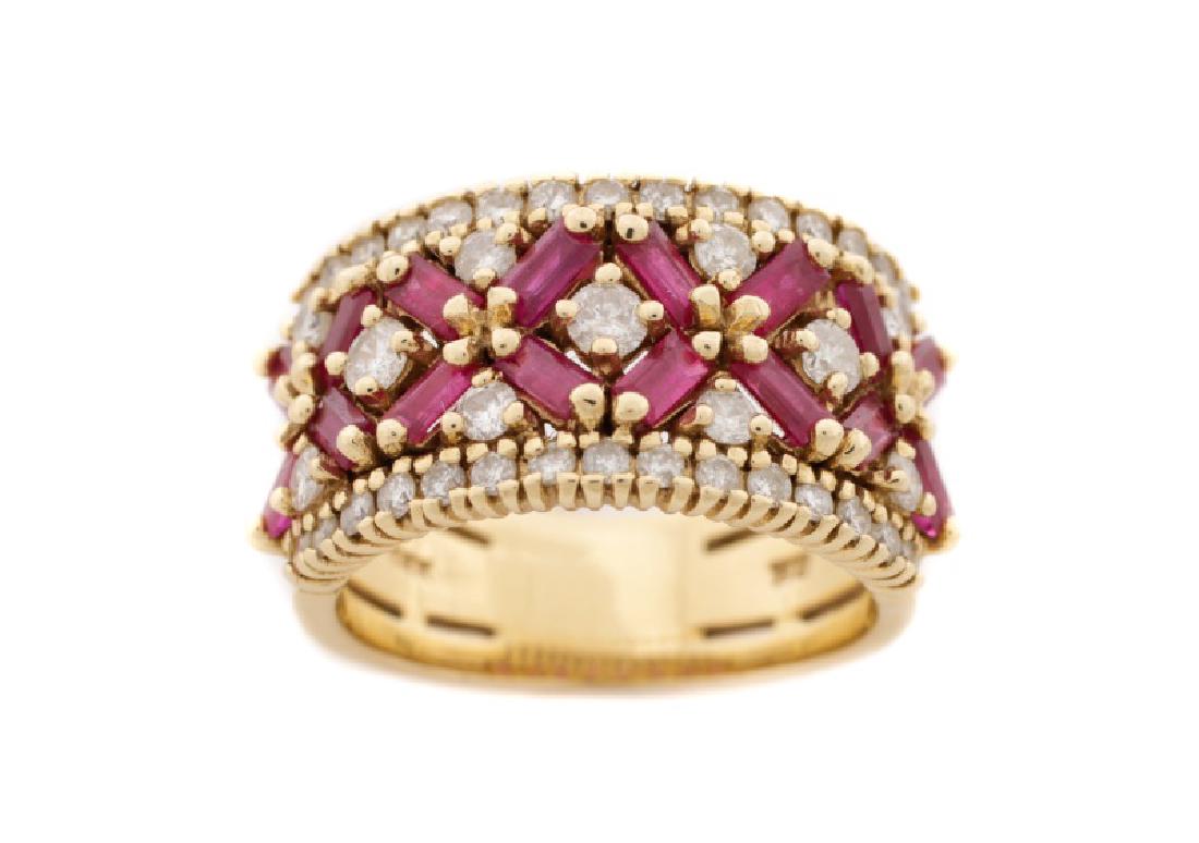Ladies 14k Yellow Gold, Ruby, & Diamond Ring (1 of 6)