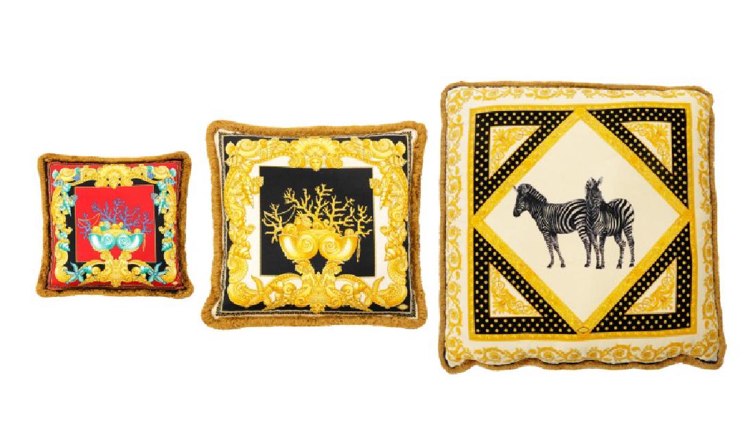 Group of Three Versace Silk & Velvet Pillows (1 of 10)
