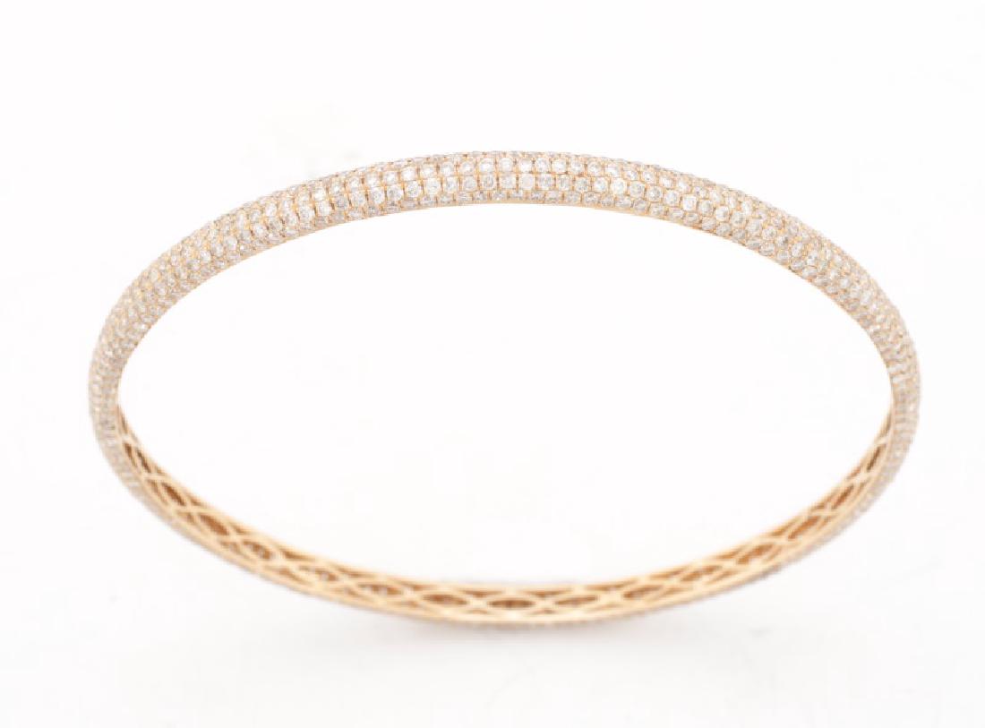 18k Rose Gold & 5.47 Carat Pave Diamond Bangle (1 of 4)