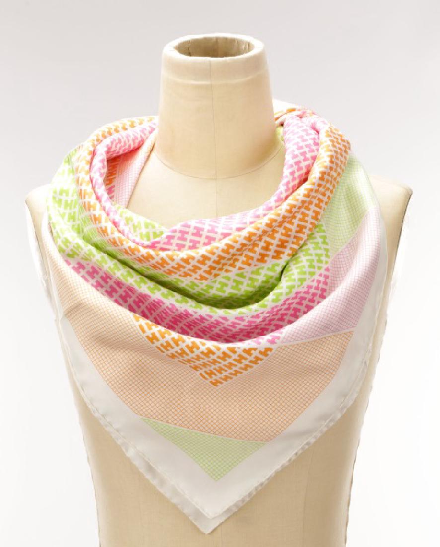 Hermes "H" Monogram Silk Scarf (1 of 2)