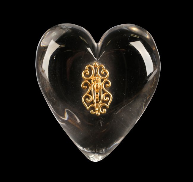 Steuben 18k Gold & Crystal Heart Paperweight (1 of 5)
