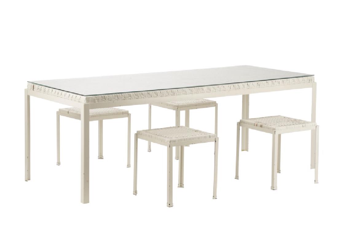 Vintage Danny Ho Fong For Tropi Cal Iron And Rattan Dining