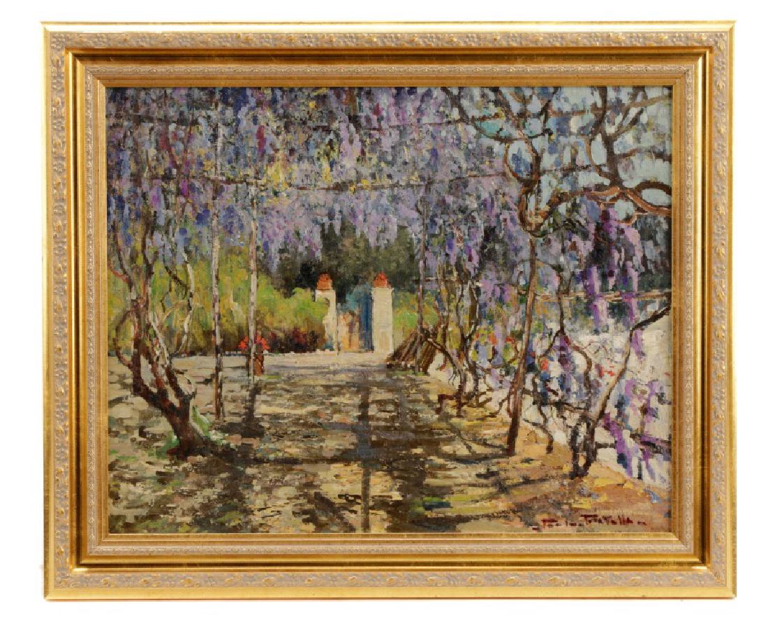 Paolo Pratella, "Wisteria Trellis Garden", Oil (1 of 7)