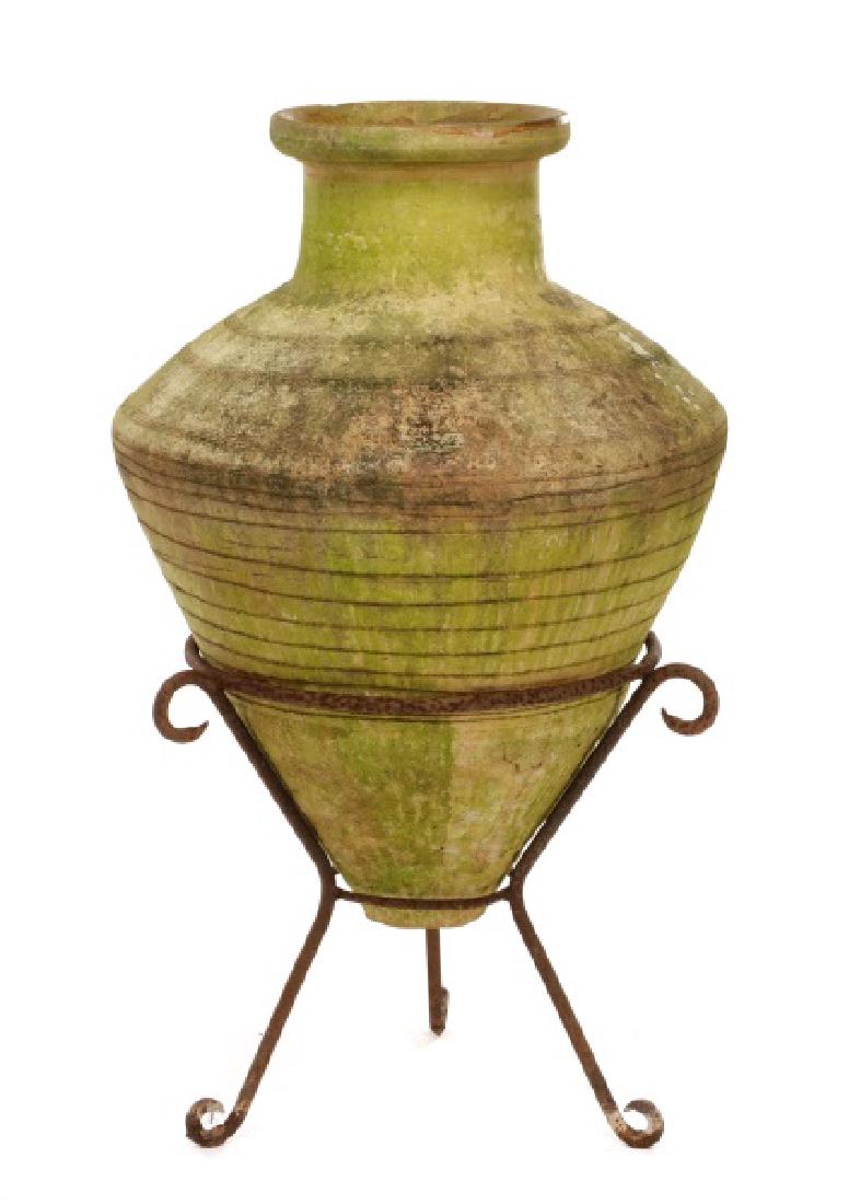 Large Continental Terracotta Olive Jar on Stand (1 of 10)