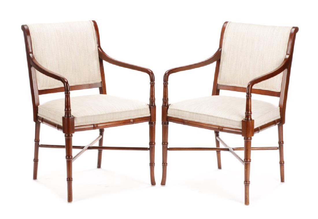 Pair, Hickory Chair Furniture Bamboo Armchairs (1 of 9)