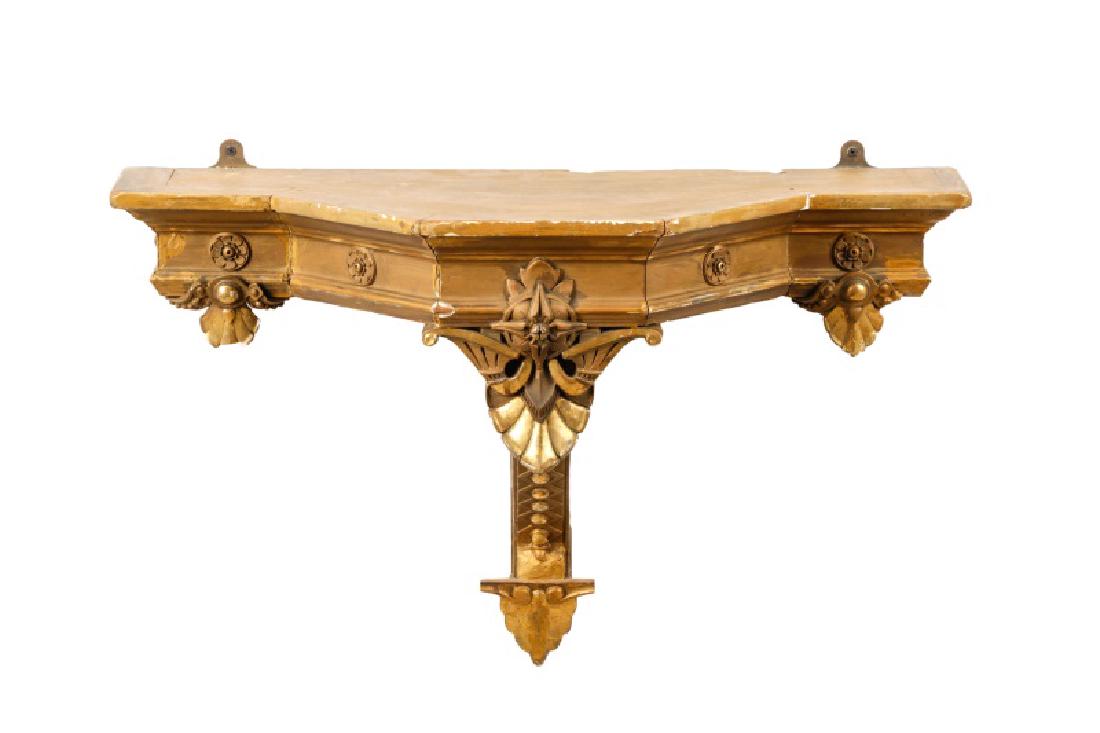 Carved Renaissance Revival Gilt Wood Wall Bracket (1 of 6)