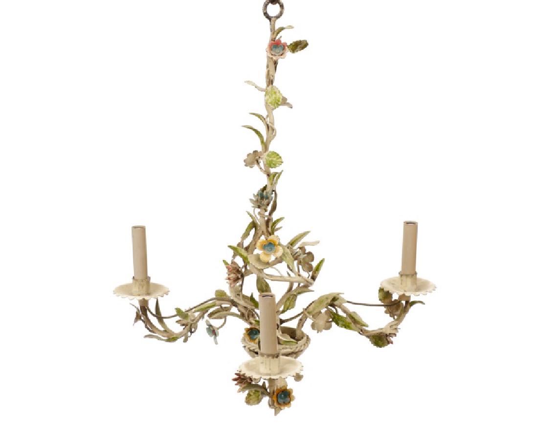 Italian Polychromed Tole Floral Chandelier (1 of 7)