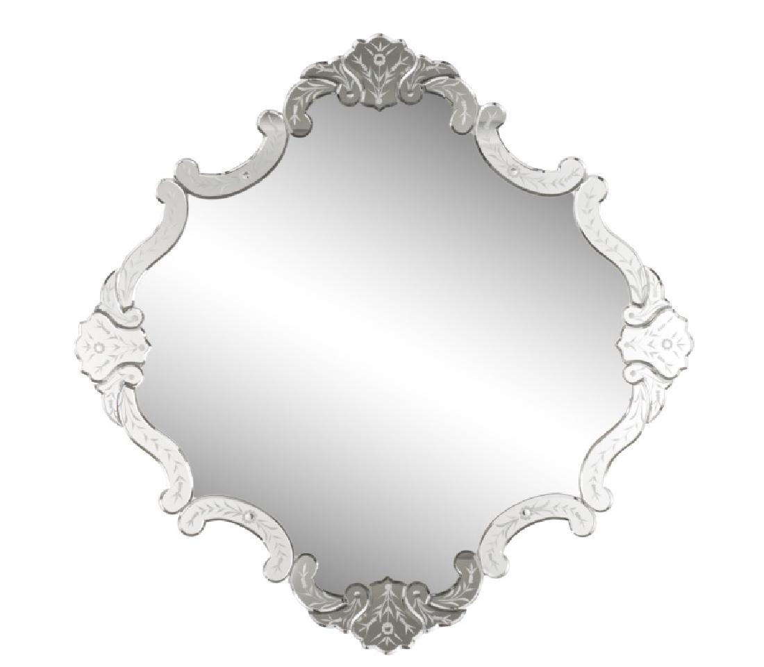 Venetian Style Floral Etched Glass Mirror (1 of 4)