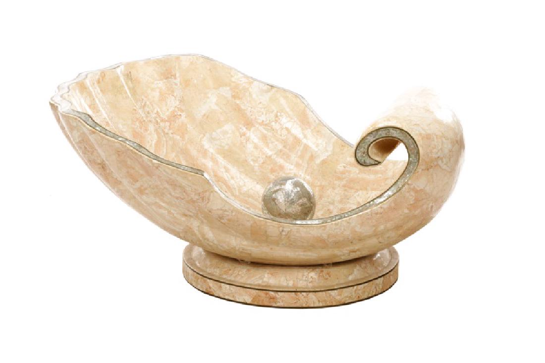 Hollywood Regency MOP Inlaid Clam Shell Table Base (1 of 4)