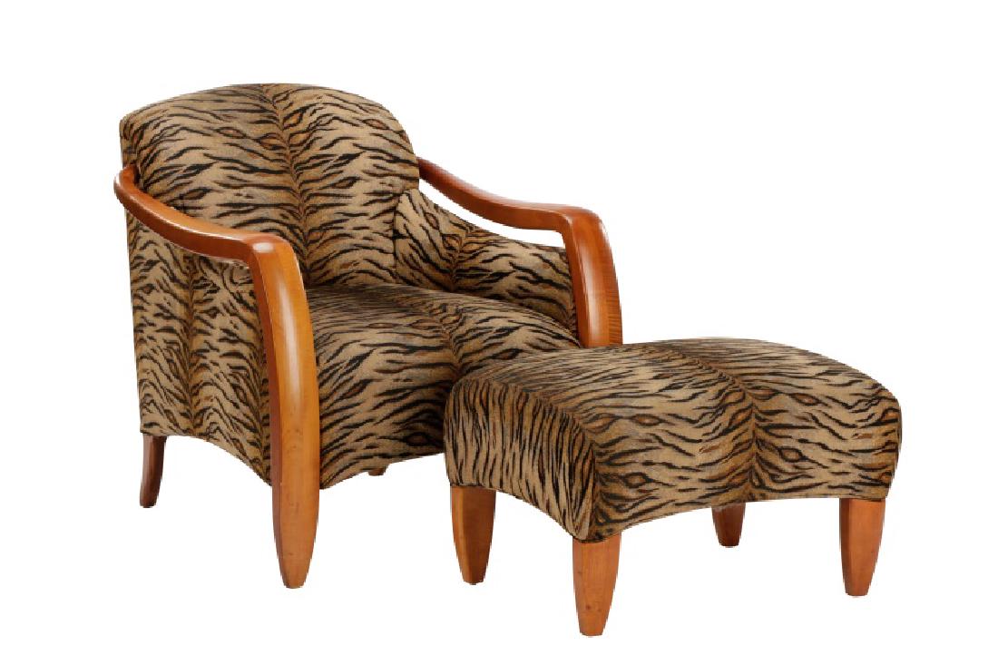 Sam Moore Upholstered Picasso Armchair & Ottoman (1 of 10)