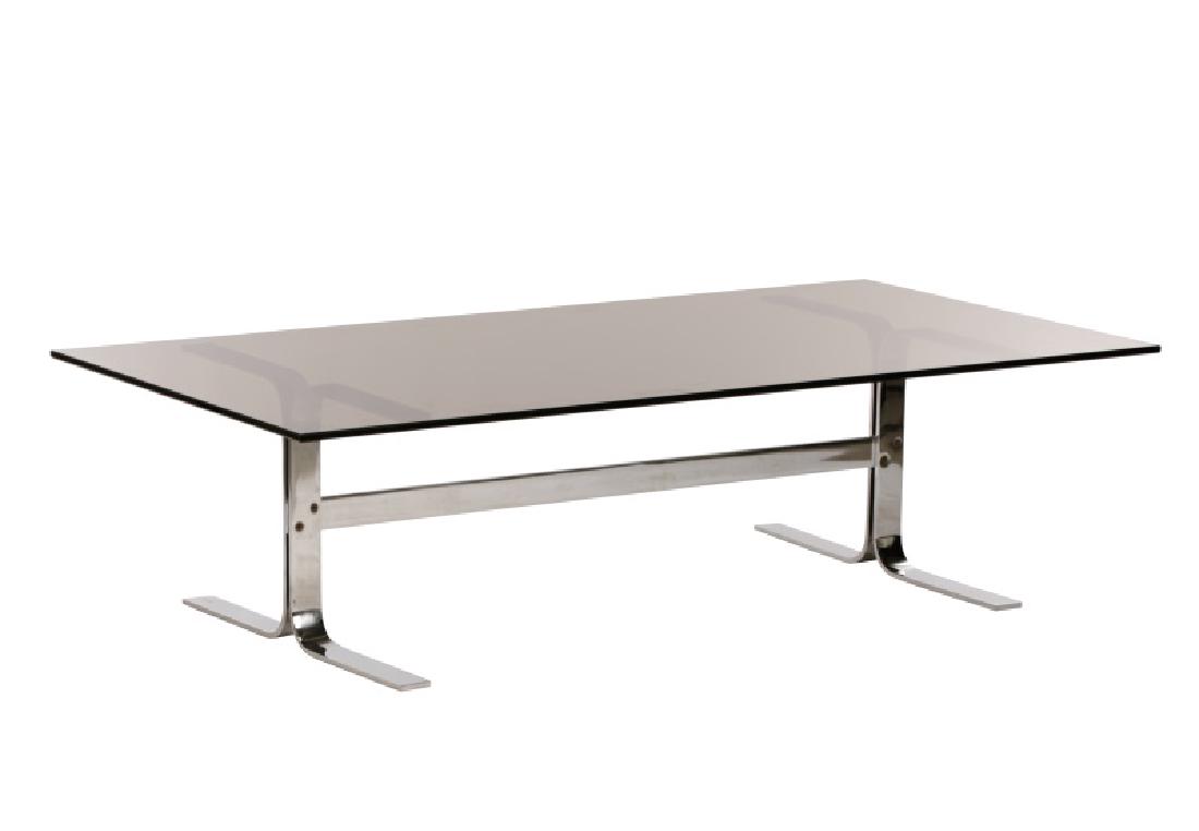 Milo Baughman Chrome & Smoke Glass Coffee Table (1 of 4)
