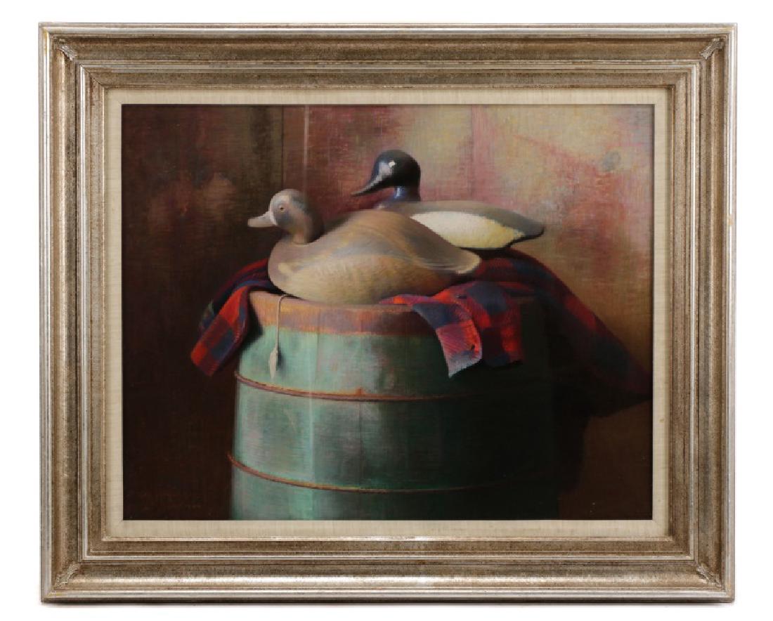 Sid Willis, "Decoys on Barrel"-1989, Pastel (1 of 8)