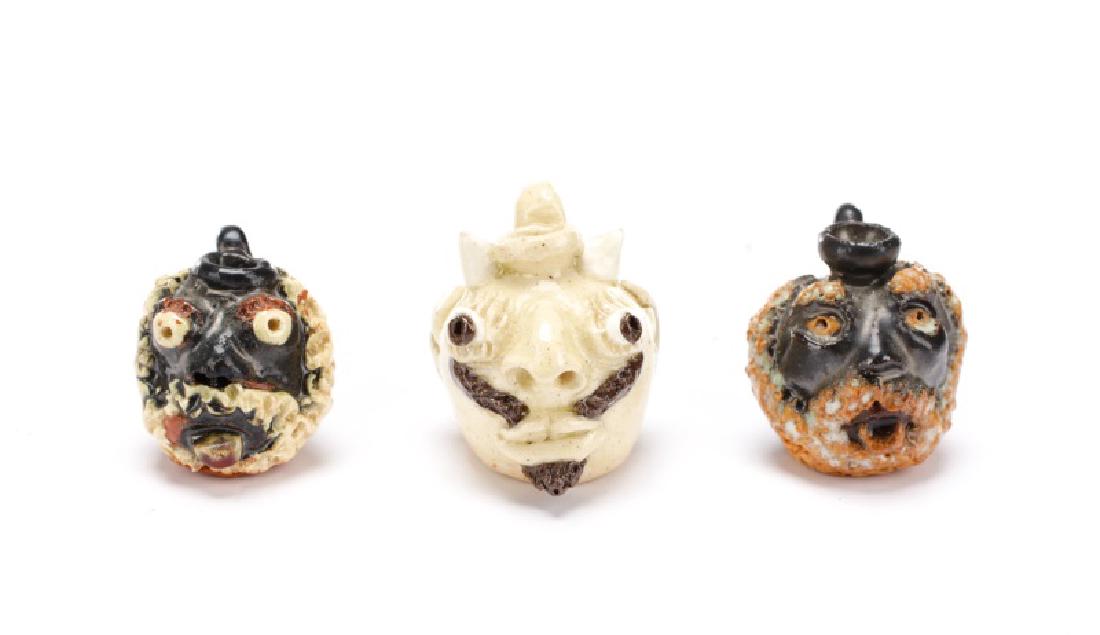 3 Miniature Billy Ray Hussey Face Jugs (1 of 9)