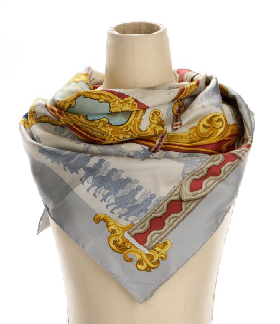 Hermes "La Berline D'Or" Silk Scarf (1 of 8)