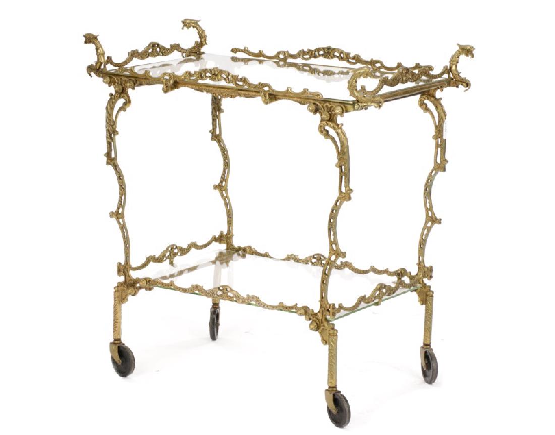 Gilt Metal Neoclassical Style Bar or Tea Cart (1 of 7)