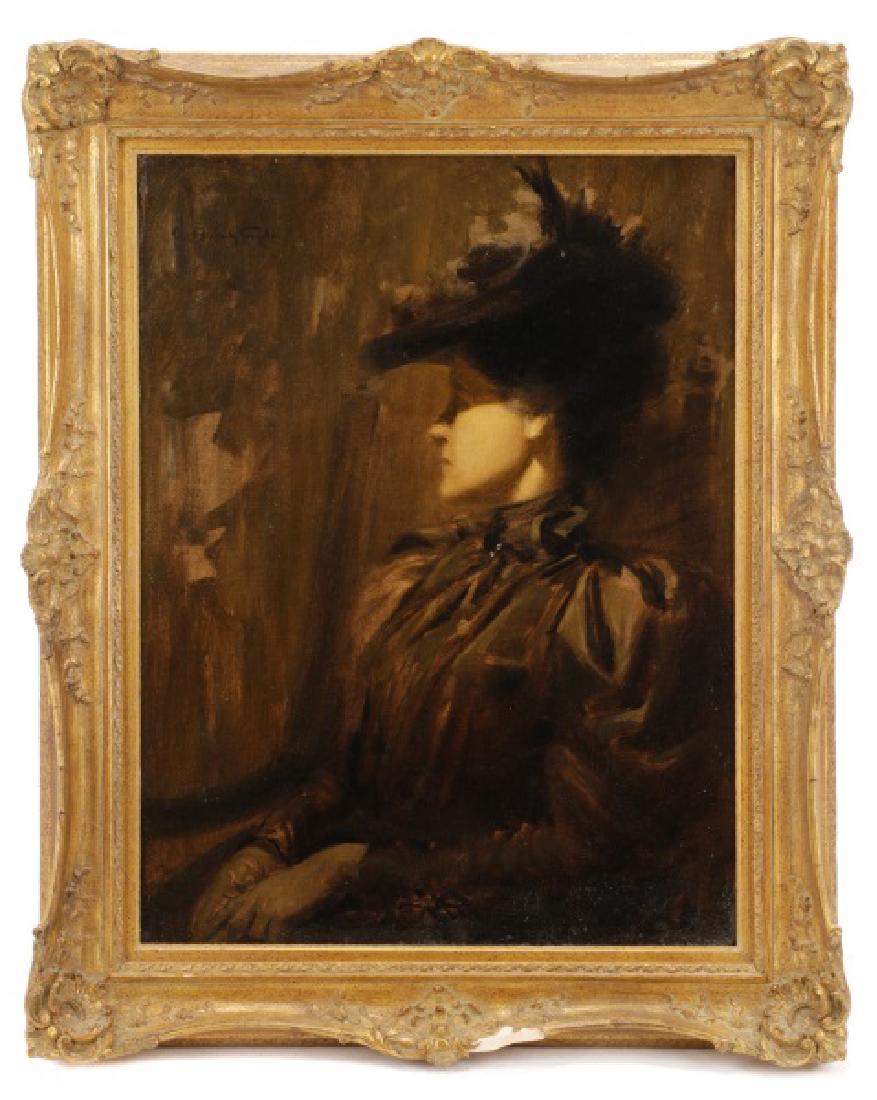 Charles Naegele, "Portrait of a Lady", Signed Oil (1 of 10)