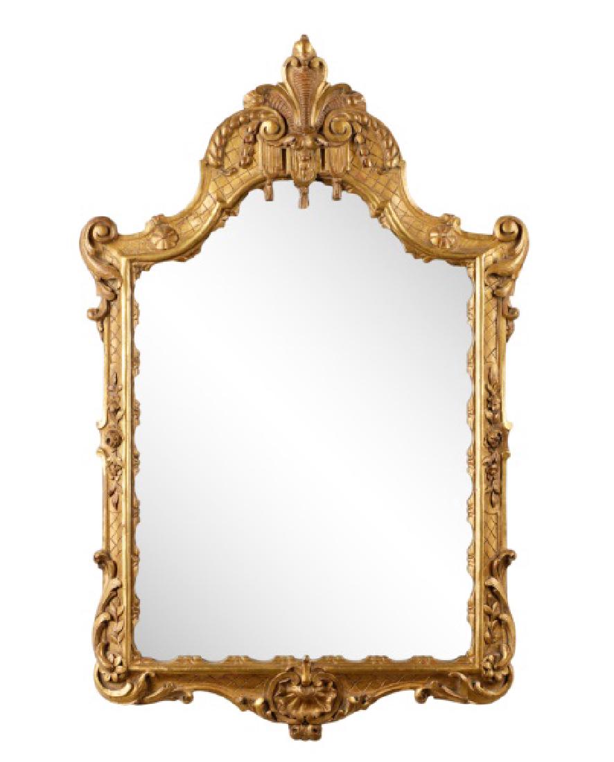 Chinese Chippendale Giltwood Tassel Mirror (1 of 1)