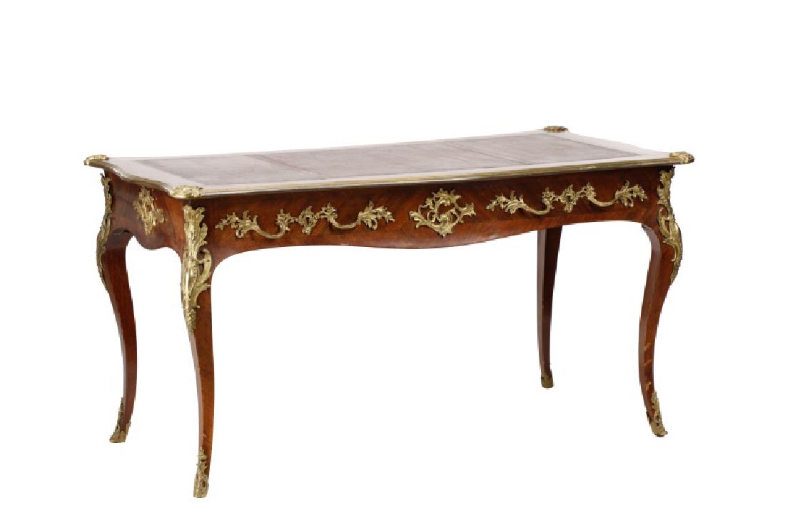 French Louis XV Style Satinwood Bureau Plat (1 of 8)