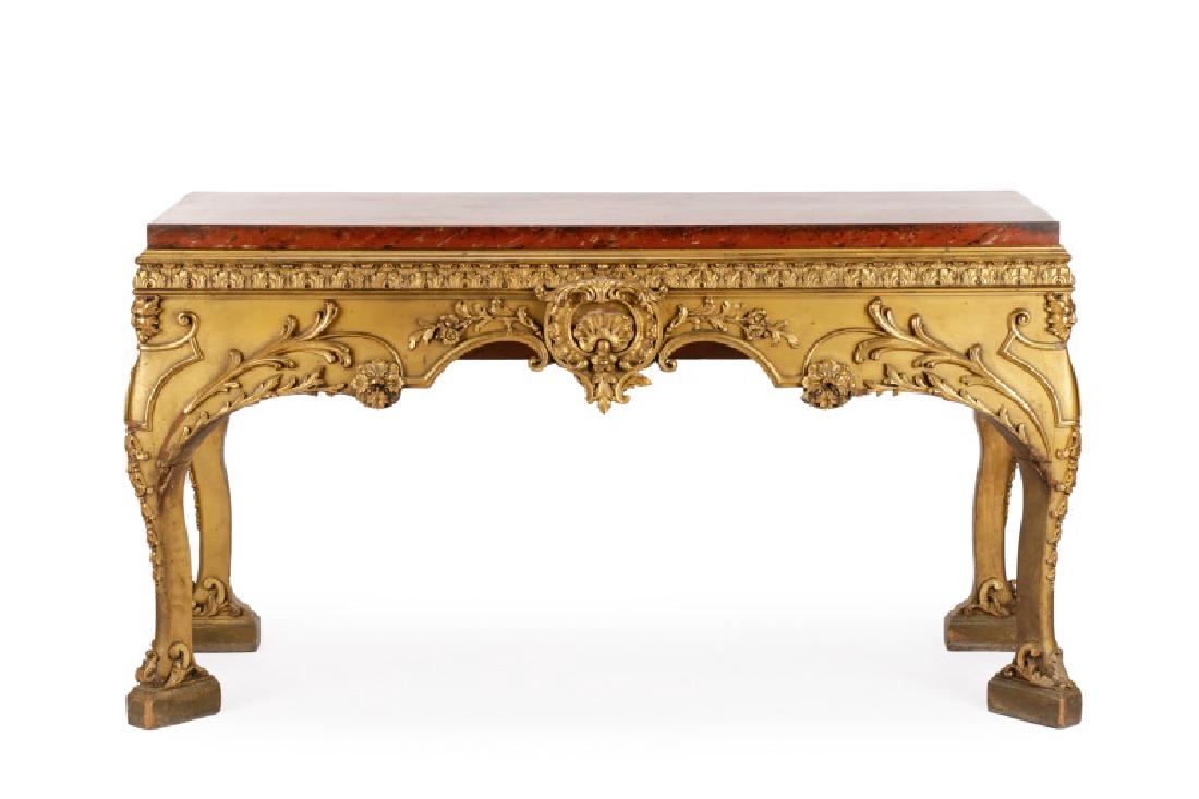 Continental Louis XV Style Giltwood Console Table (1 of 9)