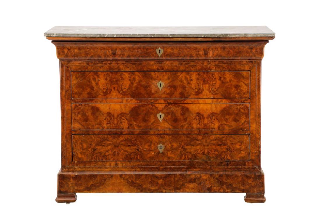 French Louis Philippe Burled Wood Chest of Drawers (1 of 10)