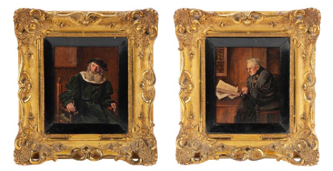Pair 19th Century German Paintings, Signed F. Cetl (1 of 7)