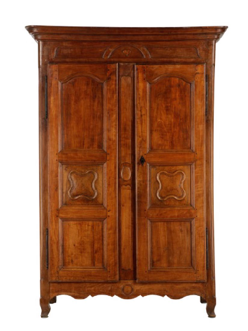 French Provincial Two-Door Oak Armoire (1 of 10)