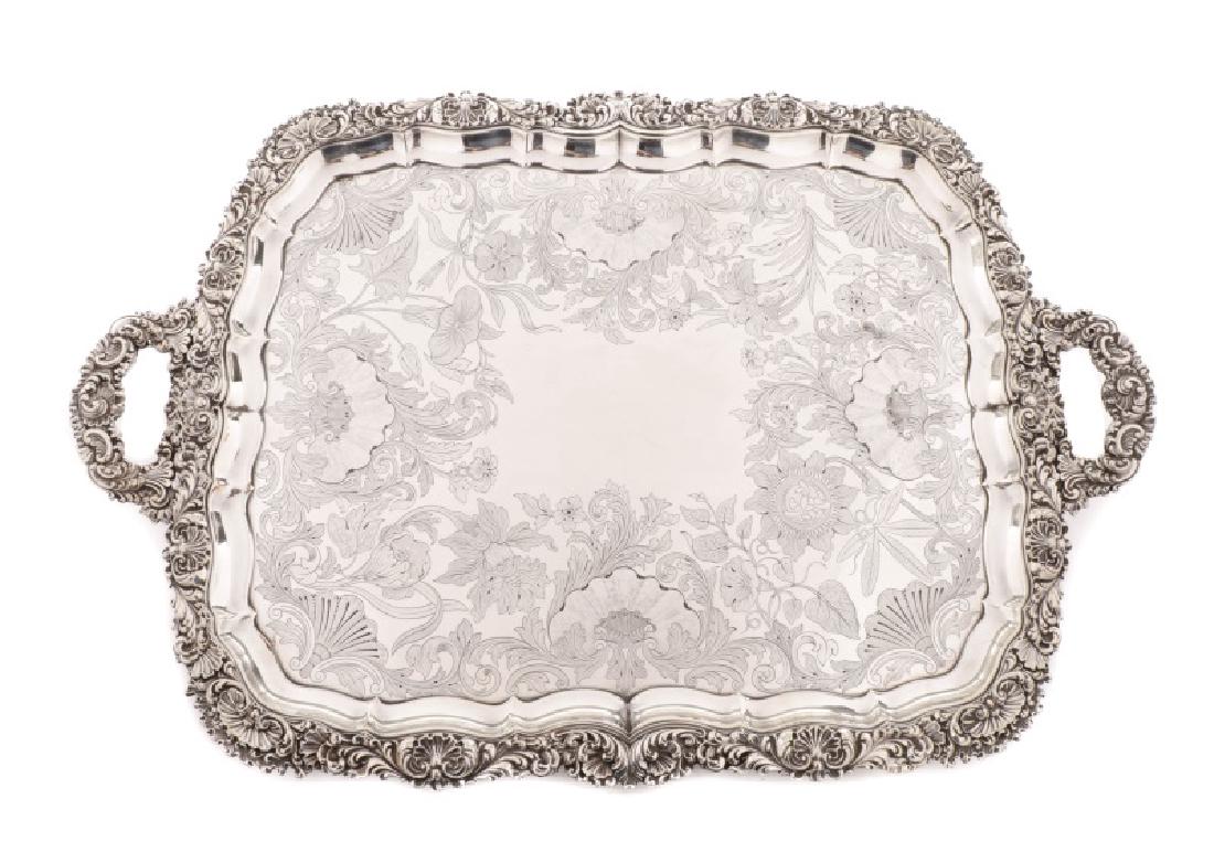 Large Regency Old Sheffield Plate Silver Tray (1 of 9)