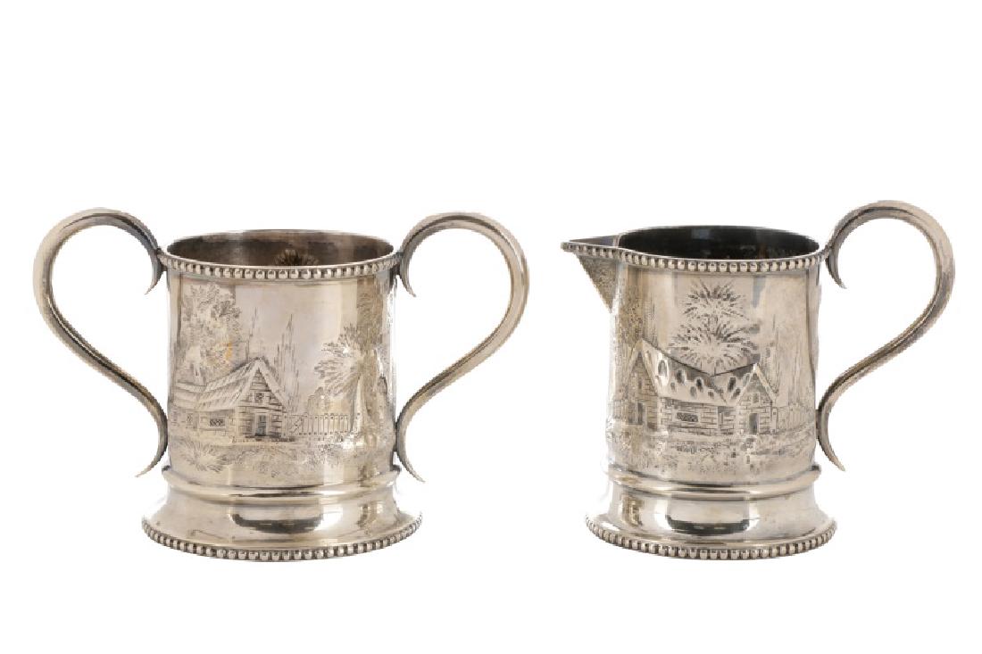 Early Bailey & Co Sterling Creamer & Sugar (1 of 1)