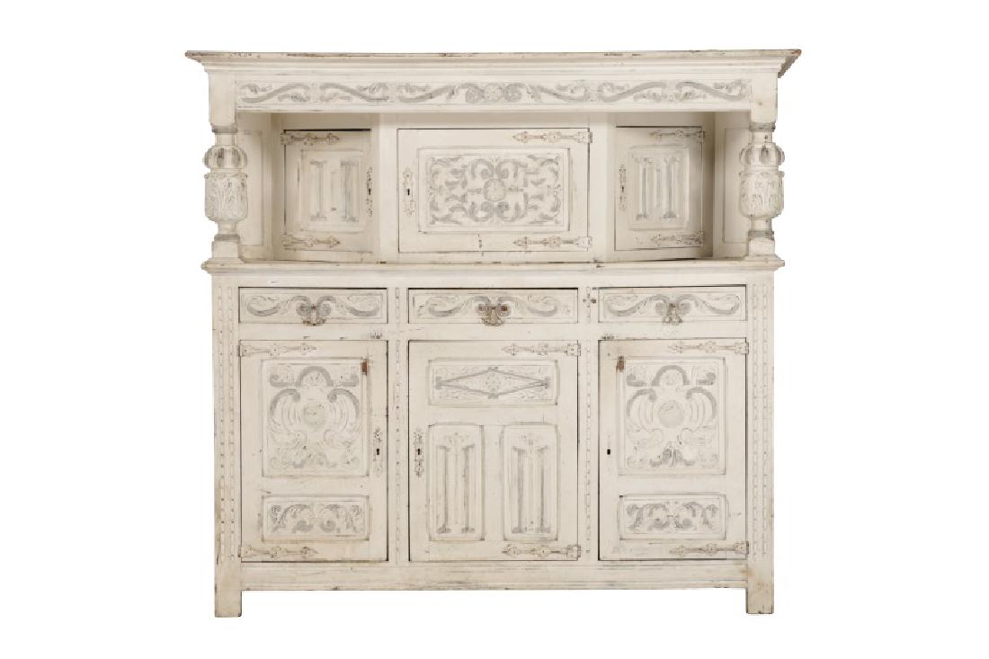 Continental Polychromed Carved Wood Buffet Cabinet (1 of 10)