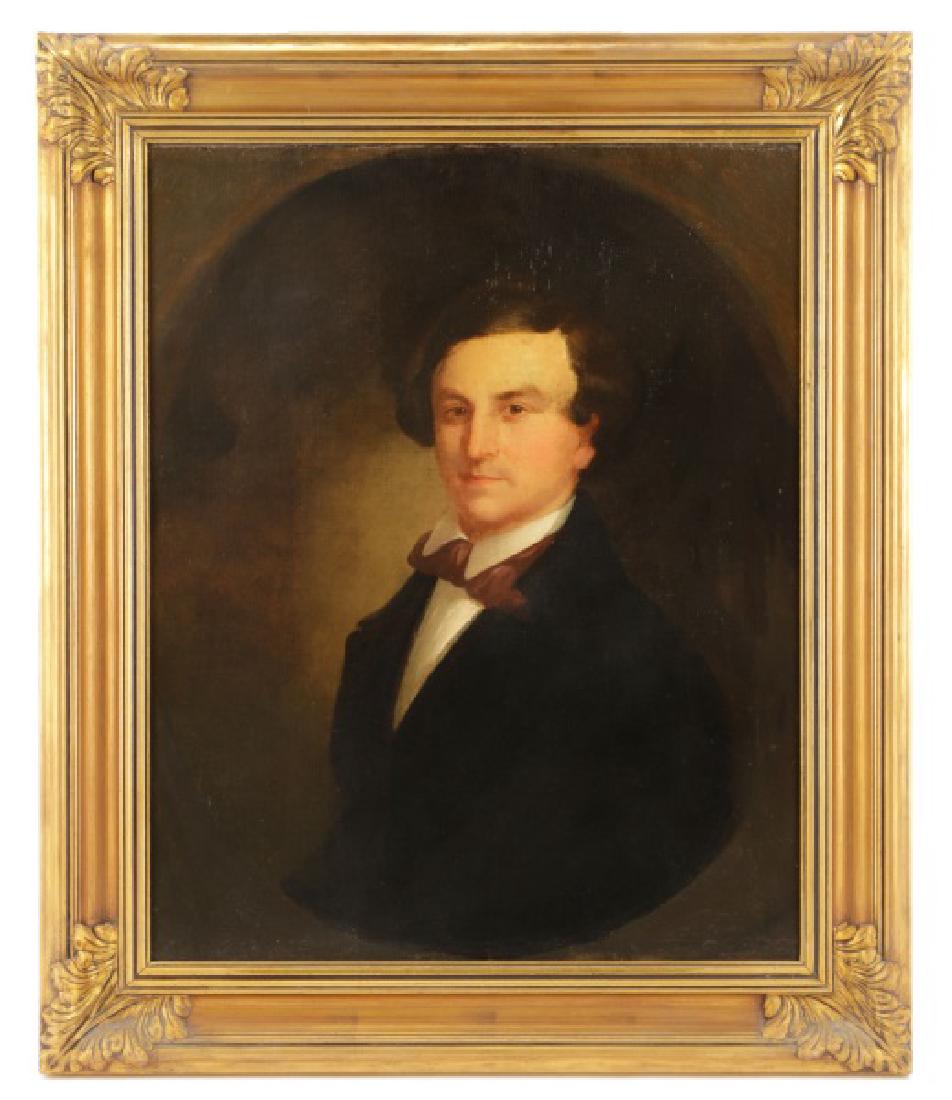 19th C. Spanish School, "Man with Burgundy Tie" (1 of 2)